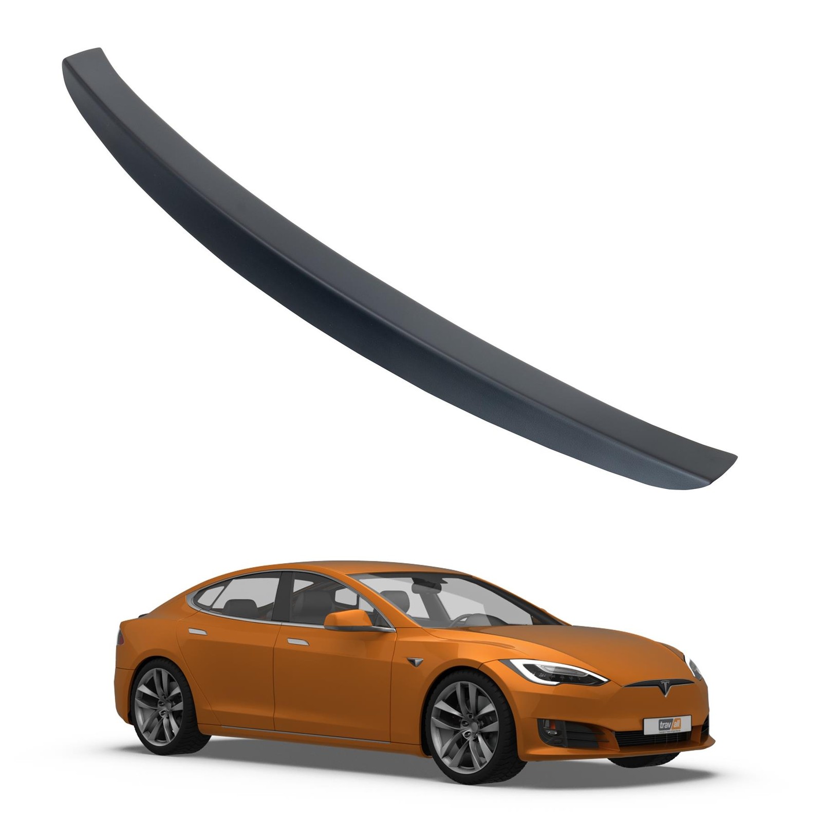 Travall Bumper Protector for Tesla Model S (2016- ) ABS Plastic Rear Guard Trim