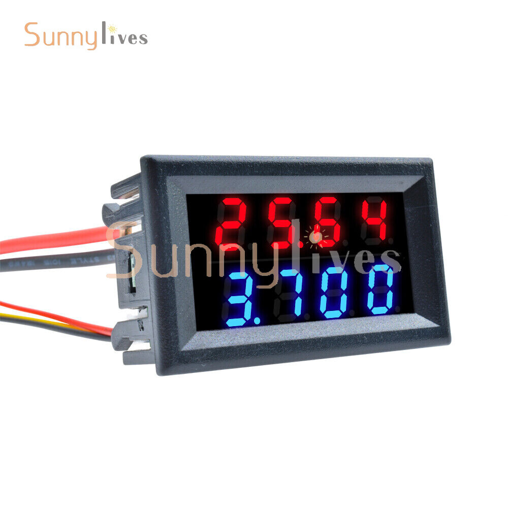 0-100V 0-200V/10A/50A/100A 4-digit Current Voltage Meter 5 Wire Voltmeter New