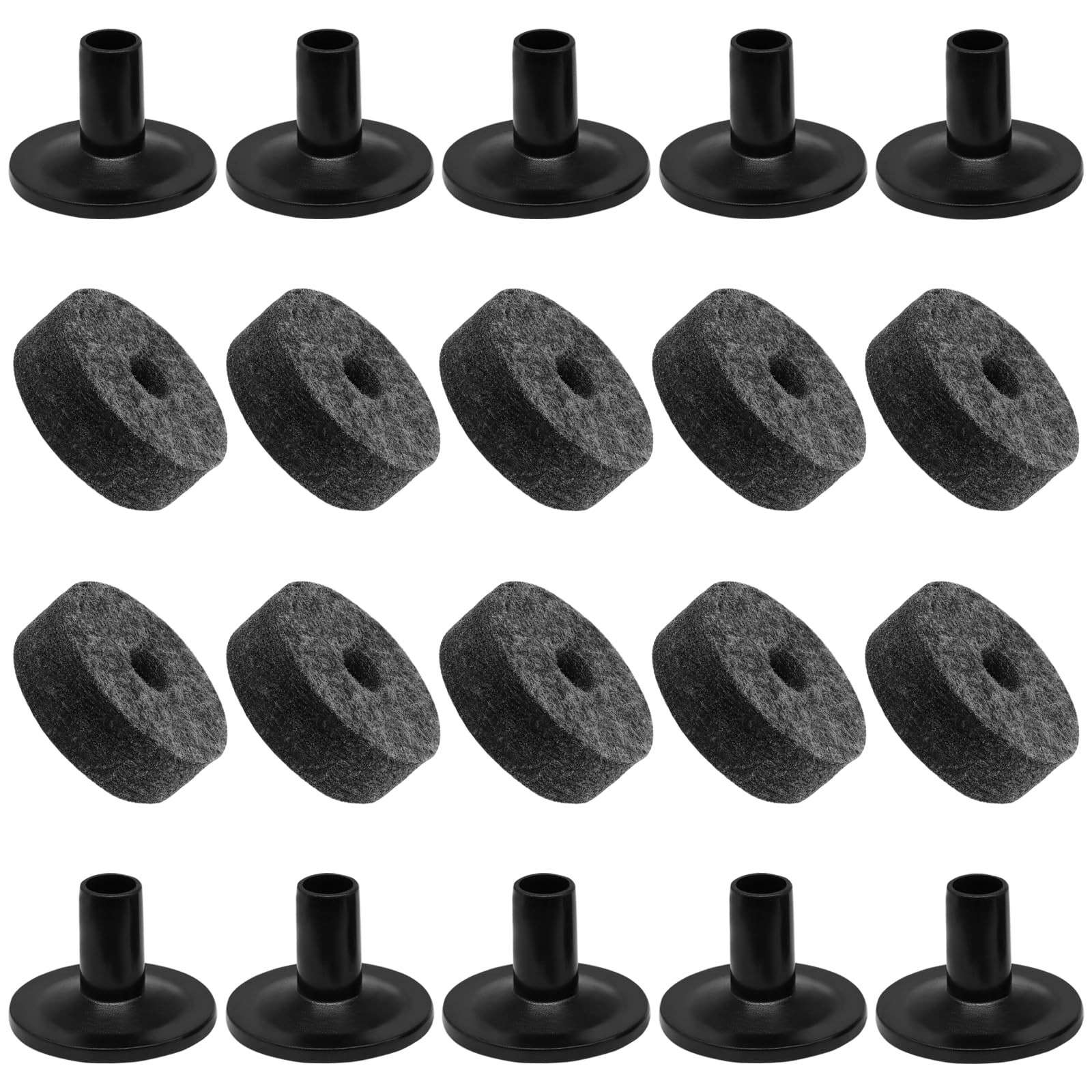 20 PCS Cymbal Stand Sleeves Felt Set Gray Felt Pads Replacement Accessory