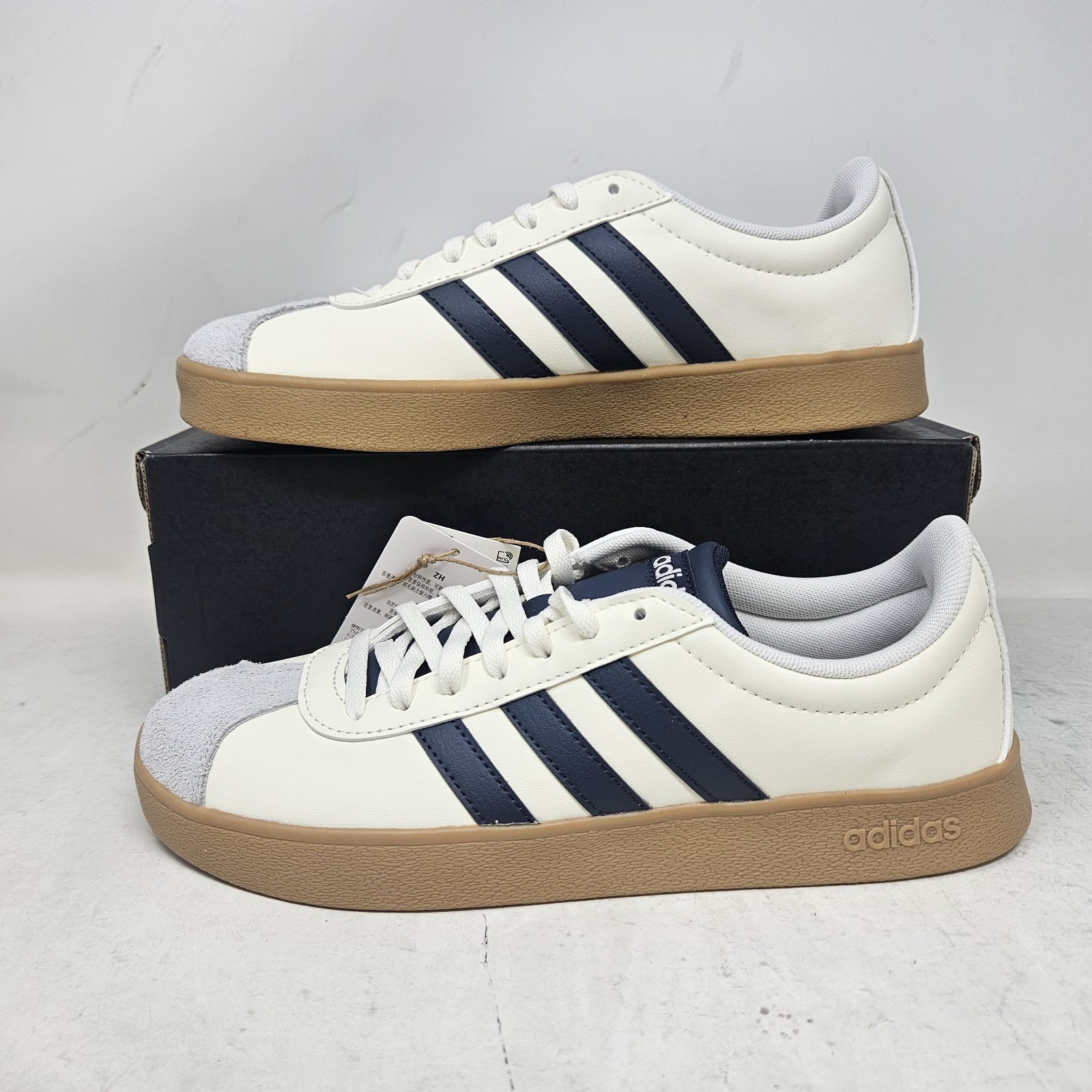 Adidas VL Court Base 'Off White Navy' Casual Shoes / JI1766 / Women's Size 7.5