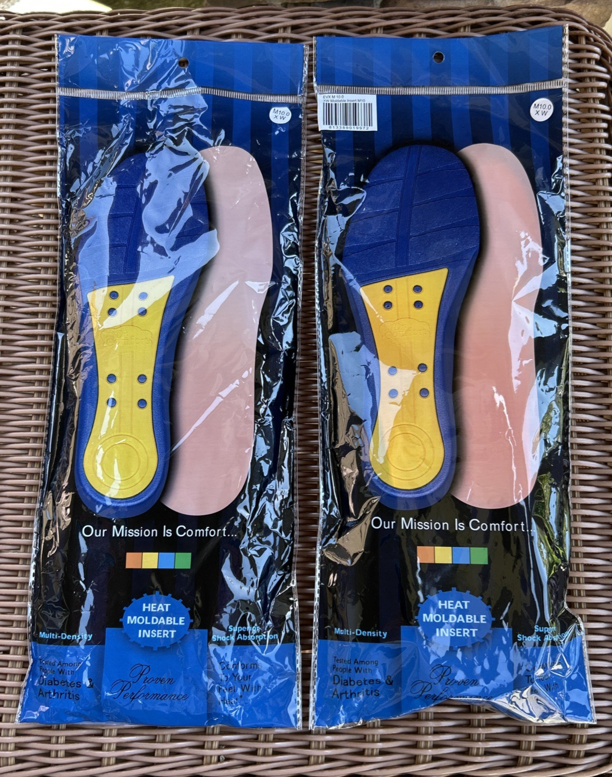 2 Dr Comfort Shoe EVX Men's M10 XW Heat Moldable Inserts Diabetic Arthritis Test