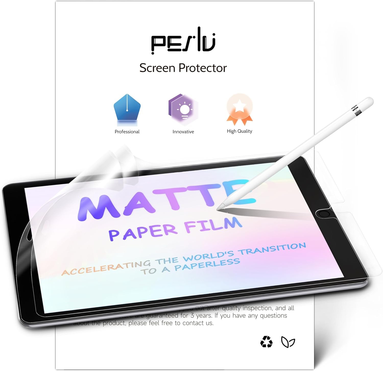 2 Pack Like Paper Screen Protector for iPad 9th/8th/7th 10.2''(iPad 7/8/9th）
