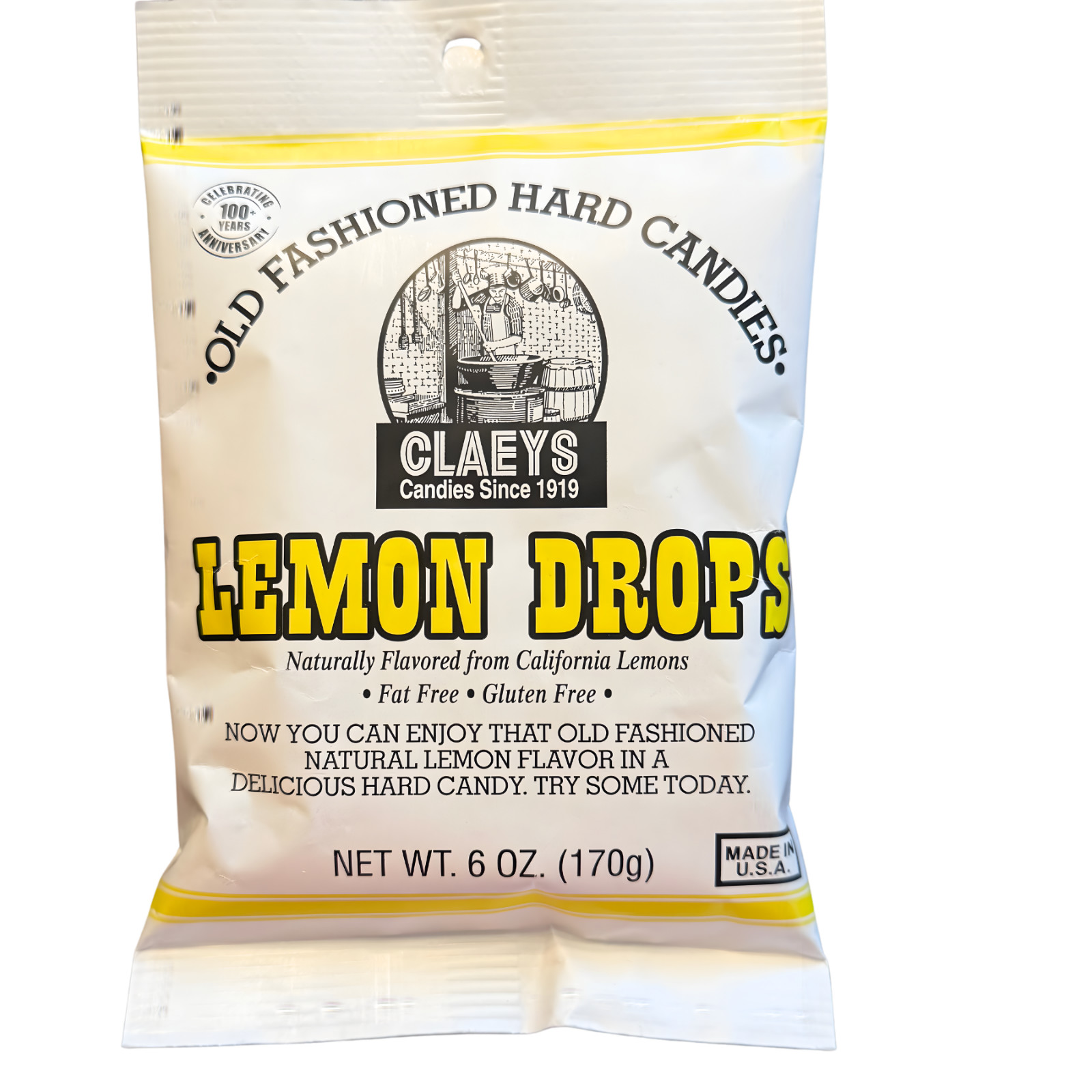 Claeys Old Fashioned Lemon Drops 6 oz Hard Candy Retro