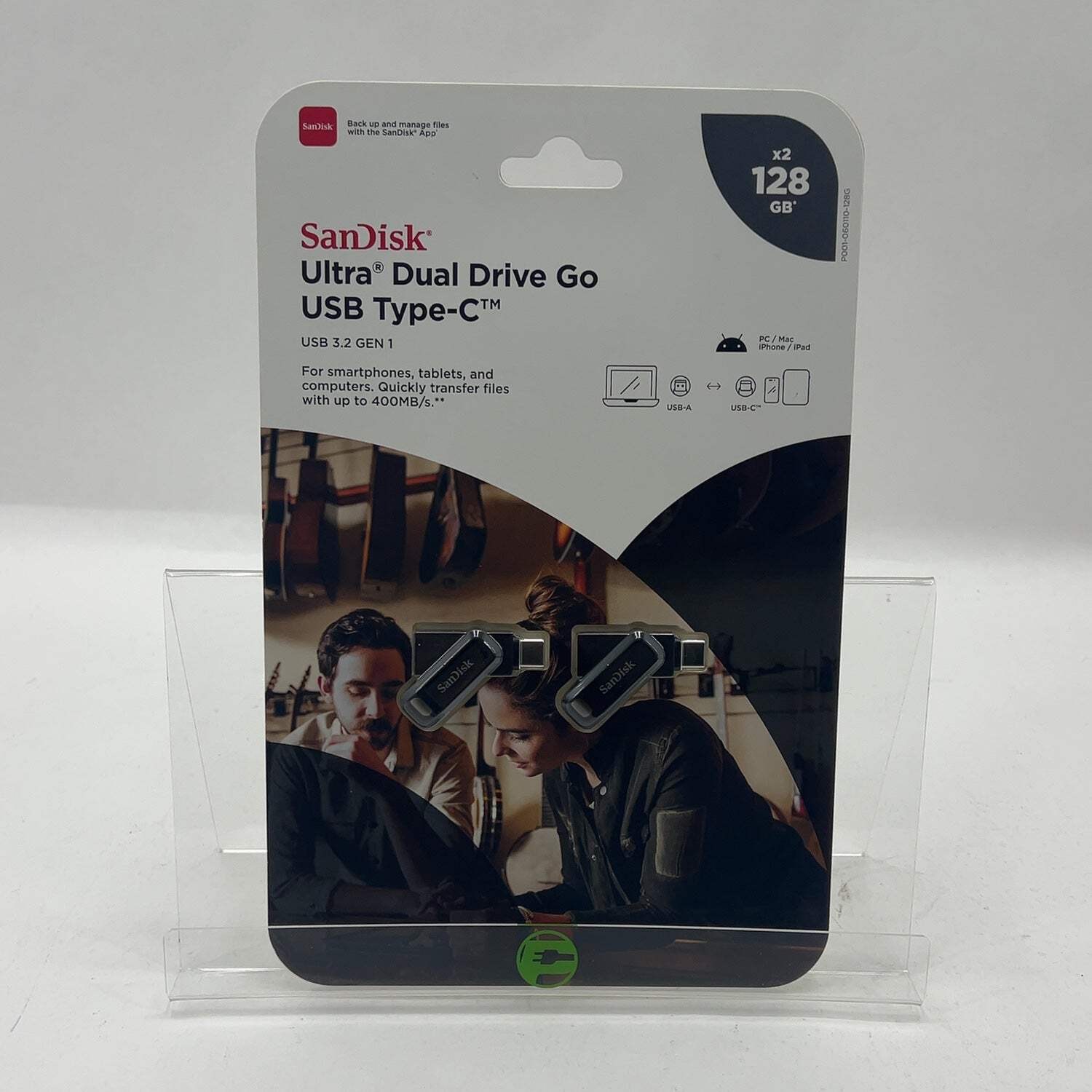 New SanDisk Ultra Dual Drive Go USB Type-C 2-pack 128GB USB-C Flash Drive
