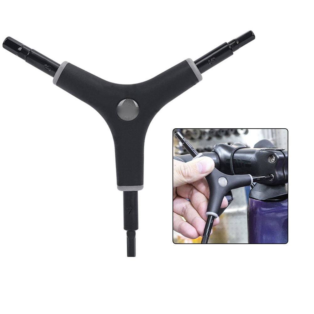 Multi Function 3 Way Y Shaped Wrench Lightweight Alloy Steel Cycling Tool