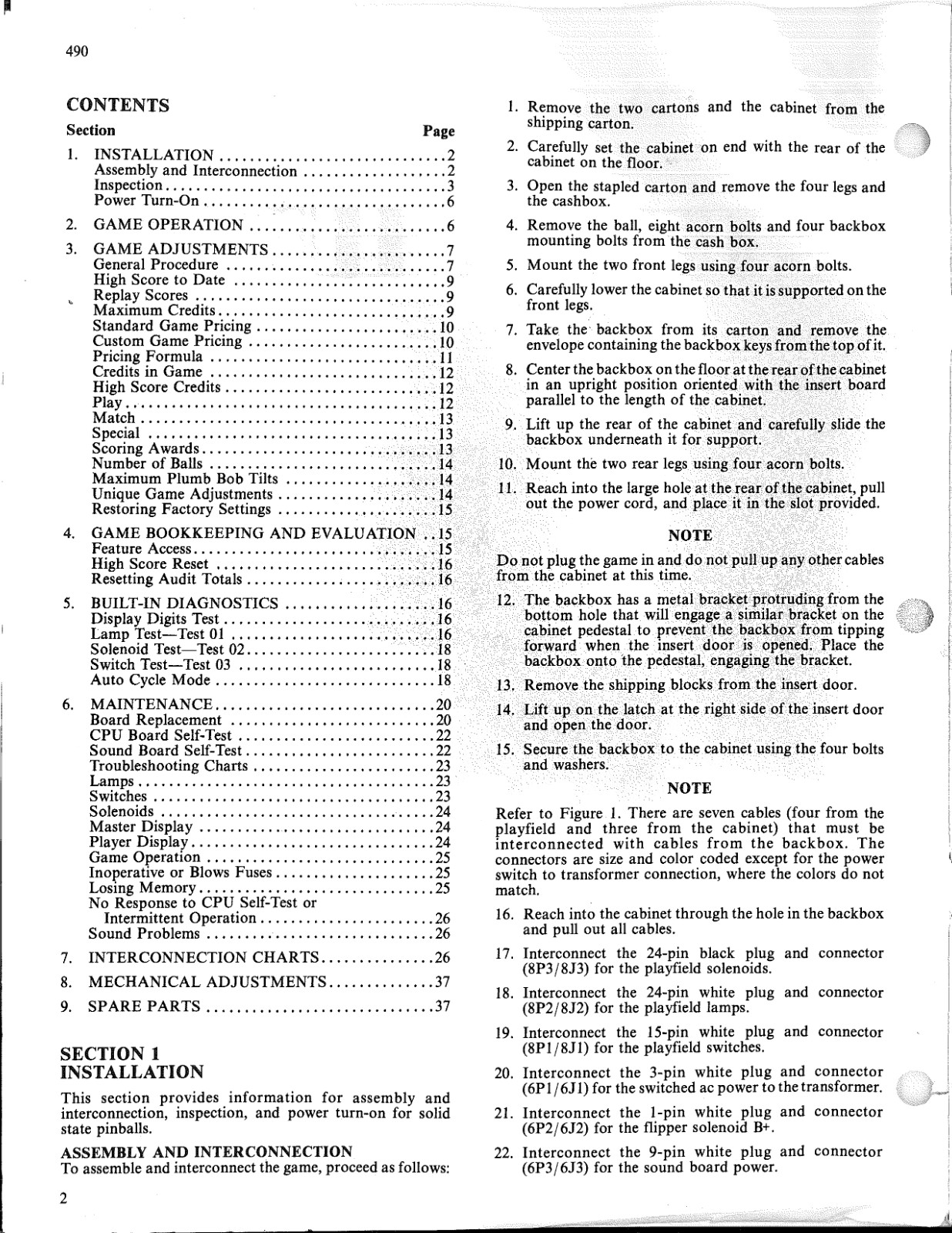 Williams Stellar Wars Pinball Machine Operations Manual: 38 Pages Copy