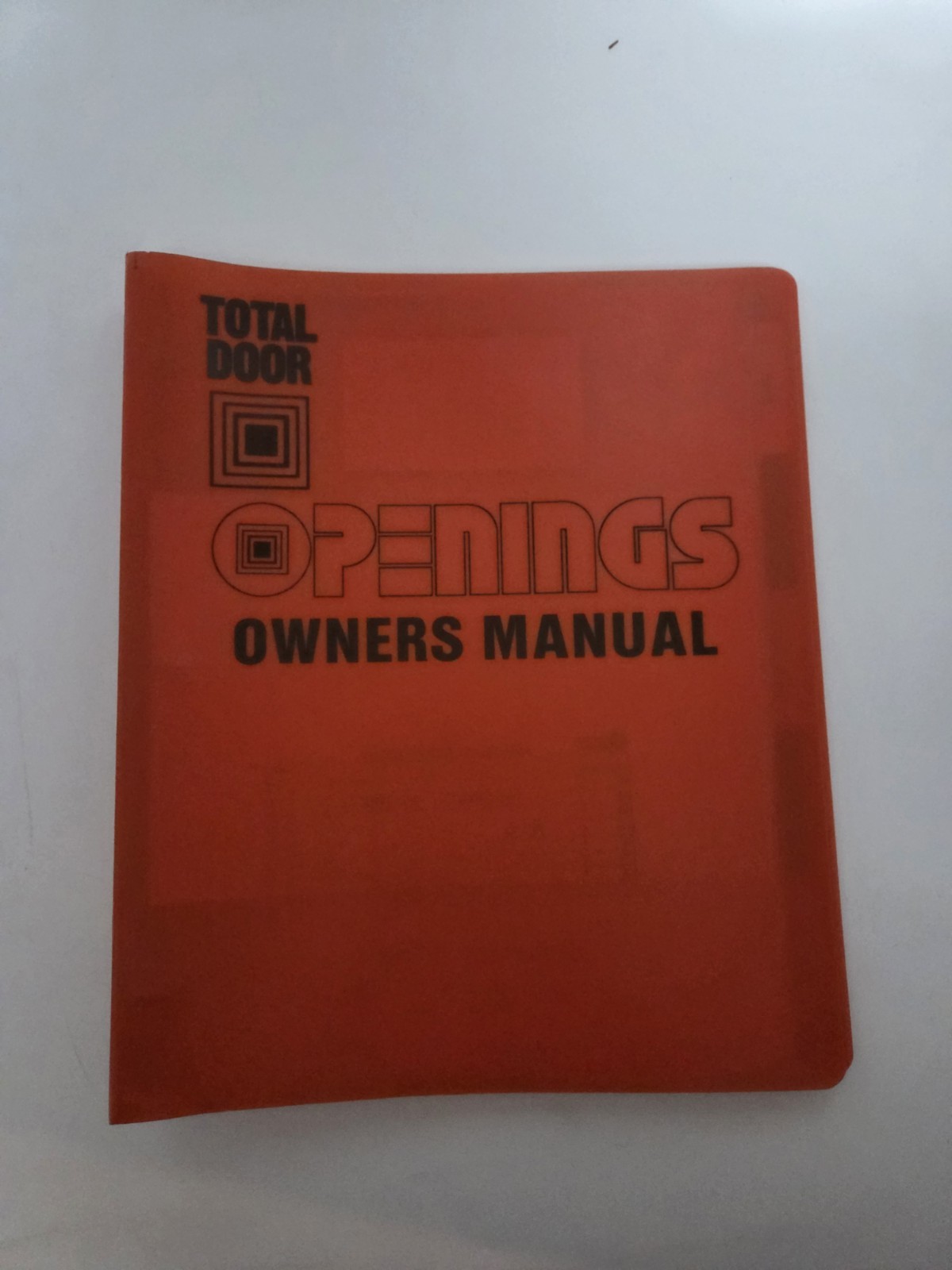 Total Door Openings Vintage Owners Manual With Installation Key