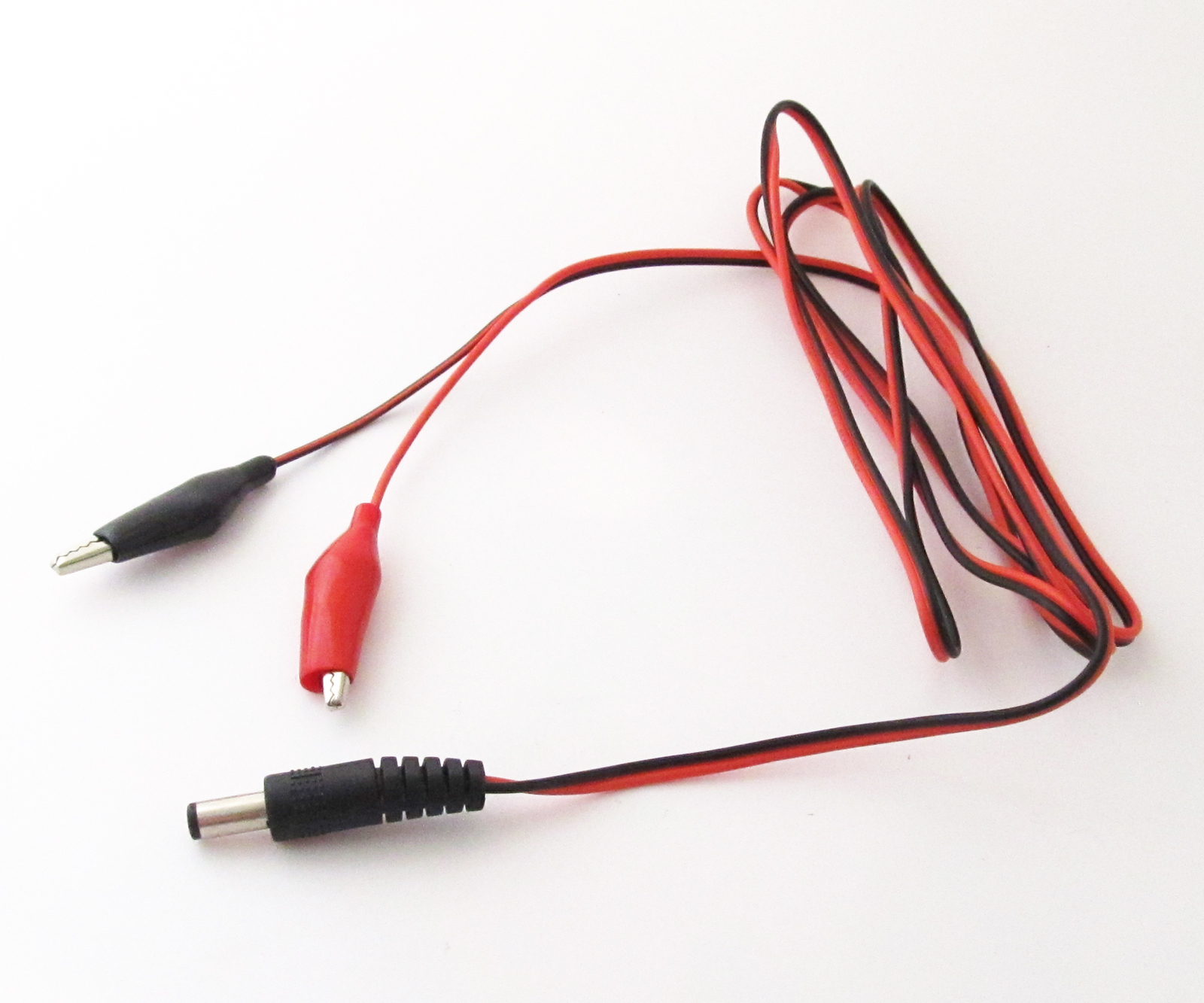 1 set 150cm/5ft 5.5x2.1mm 2.1 DC Male Plug to Dual Alligator Clip DC Power Cable