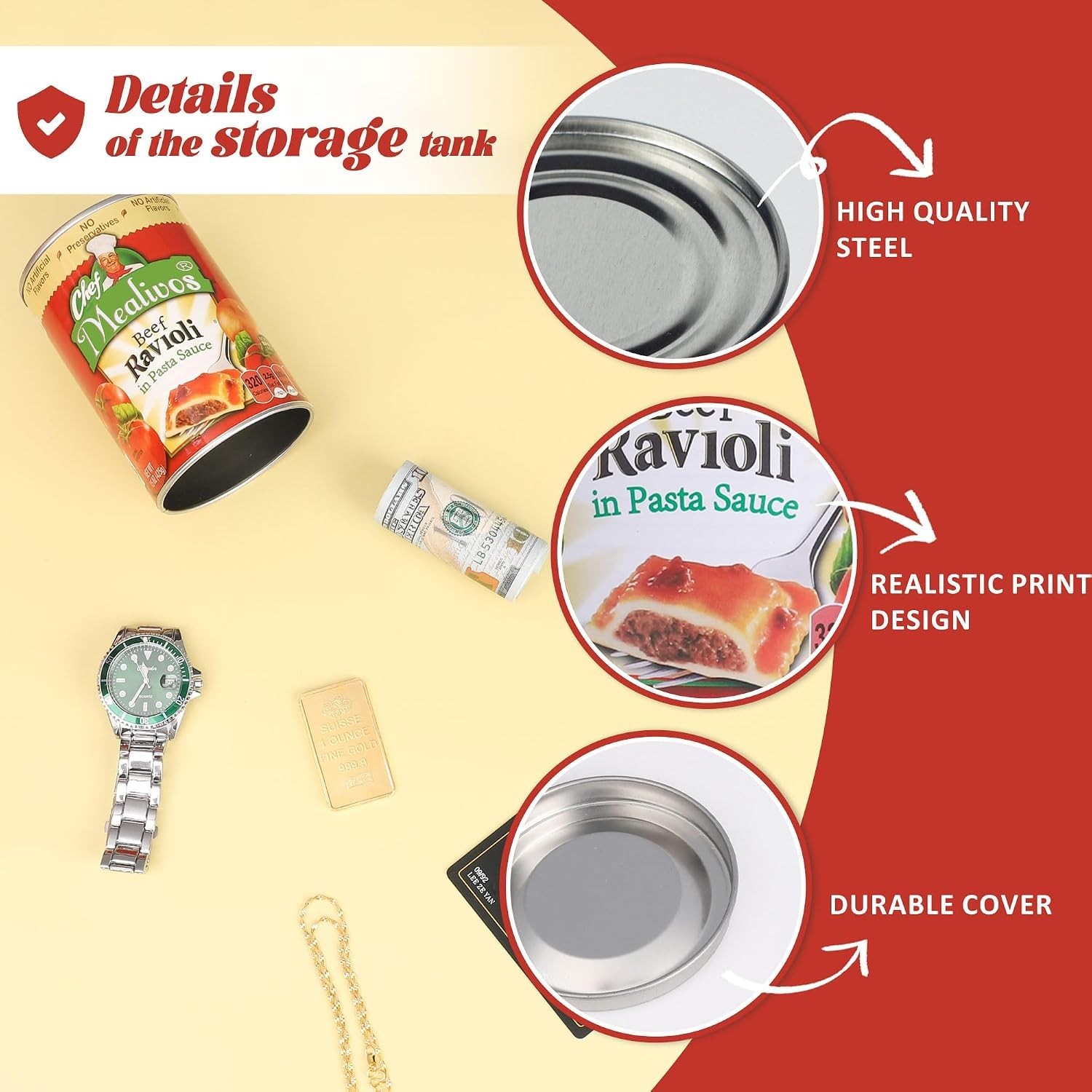 Realistic Fake Can Diversion Safe for Hidden Storage