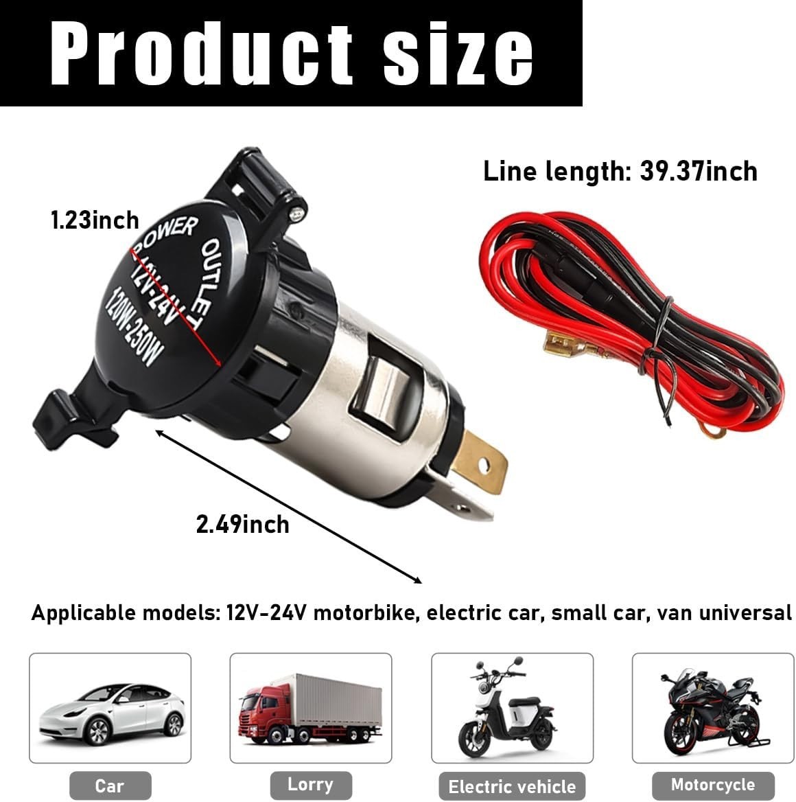 Cigarette Lighter Adapter for SUVs and Trucks with Power Outlet Functionality