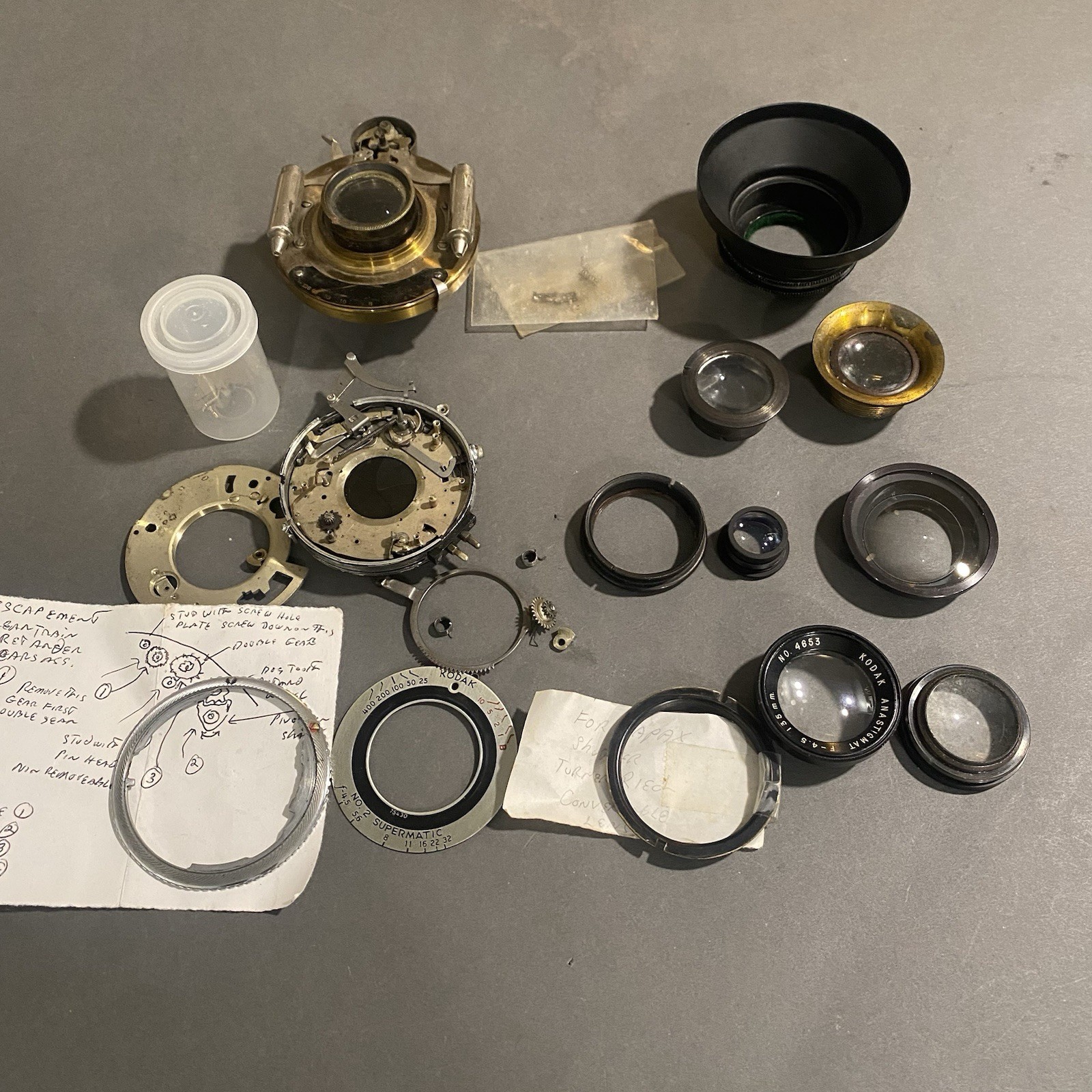 Antique Vintage Lens parts camera photography Kodak Bausch Lomb Part Repair Lot