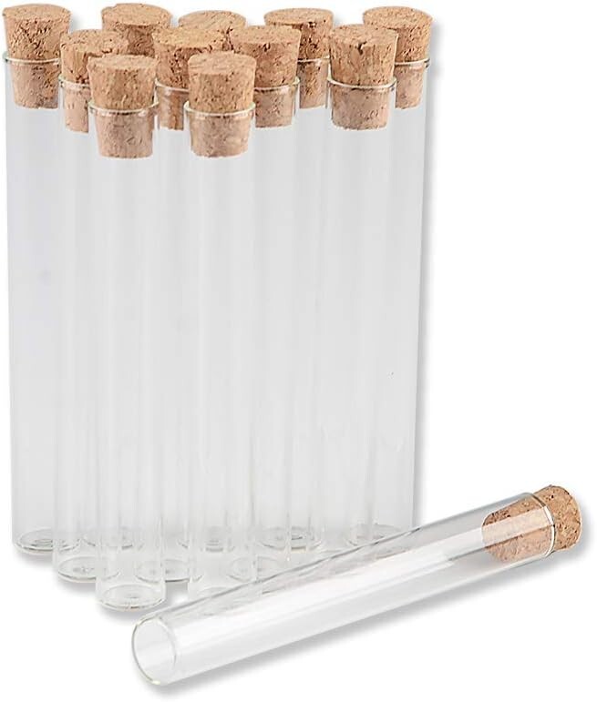 4ml Small Glass Vials Jars Test Tube With Cork Stopper 100pcs (10x75mm-shiguan)