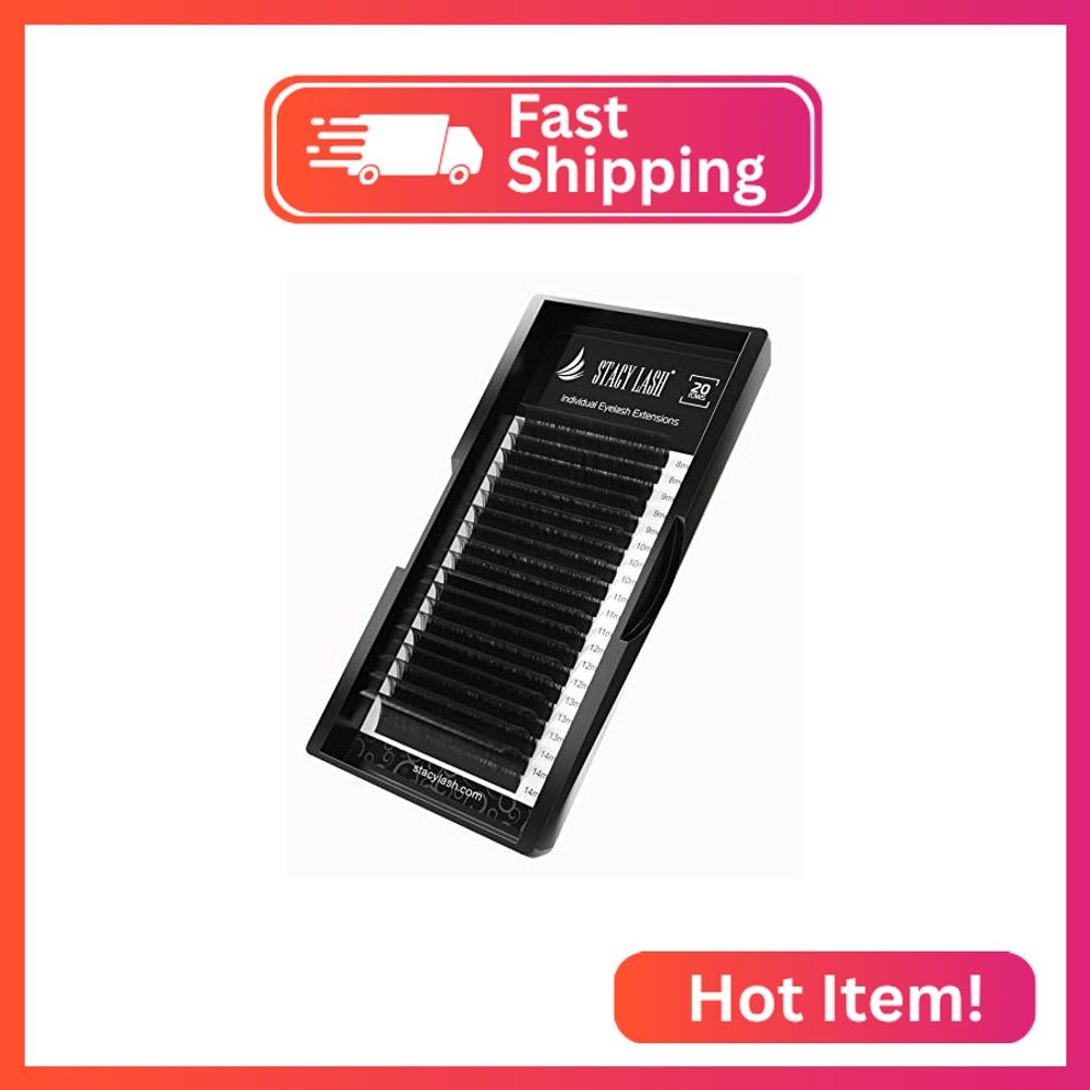 Eyelash Extensions D Curl by Stacy Lash/Black Individual Mink Lashes Supplies (0