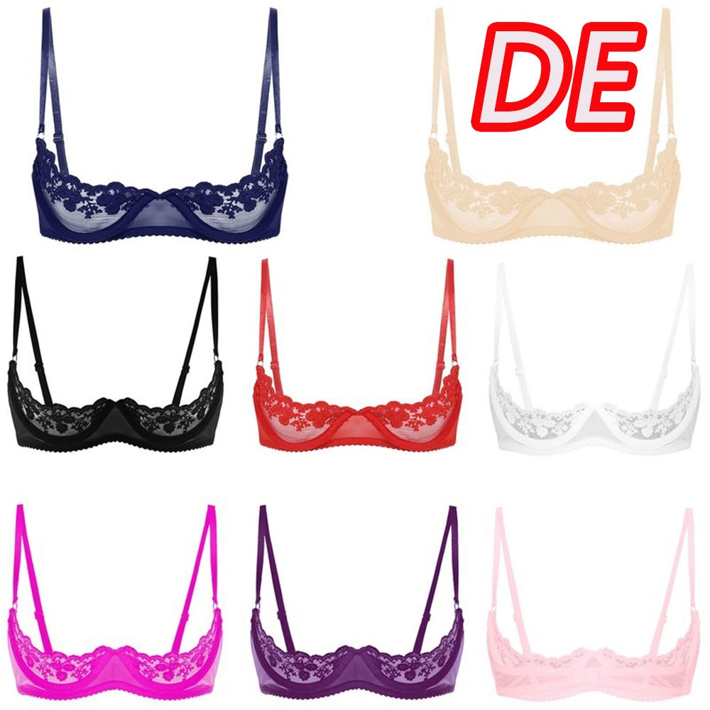 Women Underwire Push Up Shelf Bra 1/2 Cups Demi Balconette Unlined Bra Top Sexy