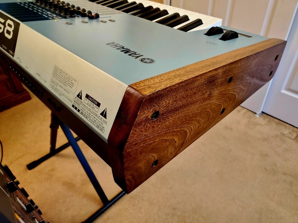 Yamaha Motif XS 8 Replacement Wood End Panels - Solid Exotic African Sapele Wood