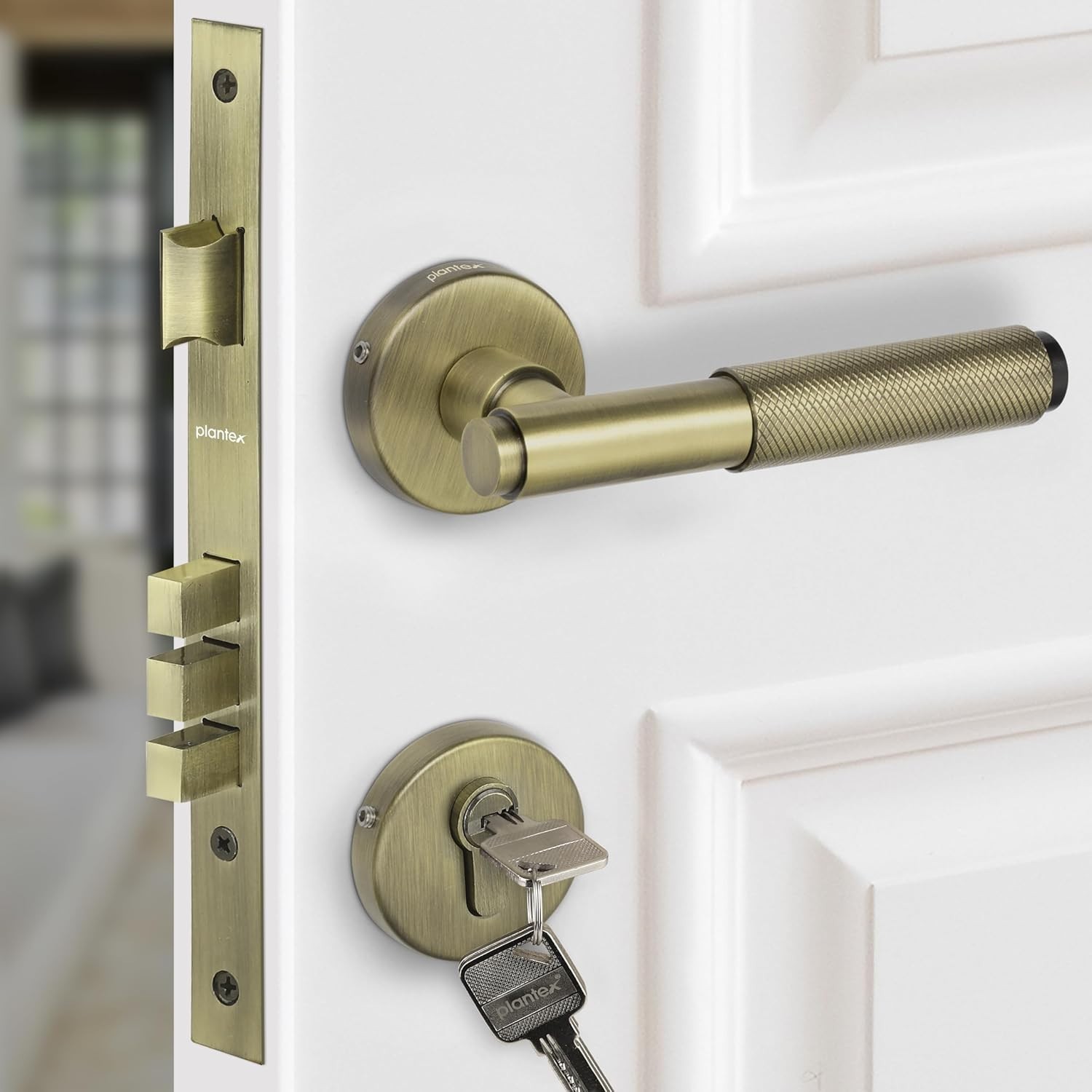 Heavy Duty Mortise Main Door Lock Set For Home Office  With 3 Brass Keys