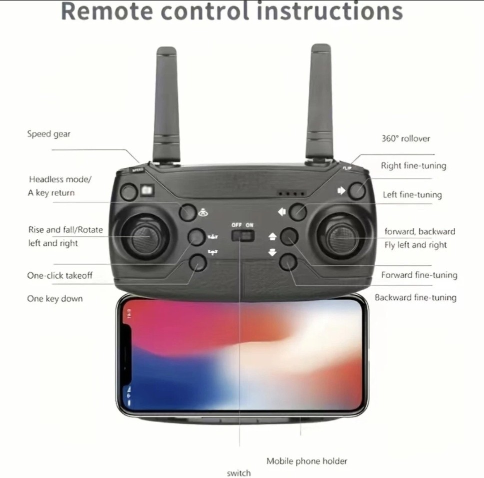 E88 Pro Drone Dual Camera Drone Obstacle Avoidance 4 Batteries Foldable 3 Speed