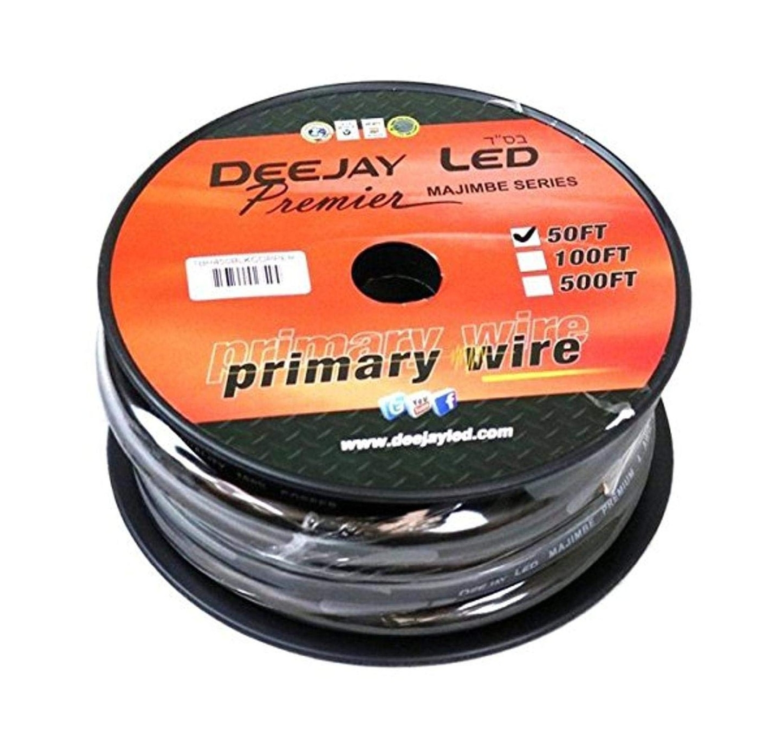 Four Gauge Thick Type Power Cable 50 Foot Length On Spool Black Aluminum Copp...