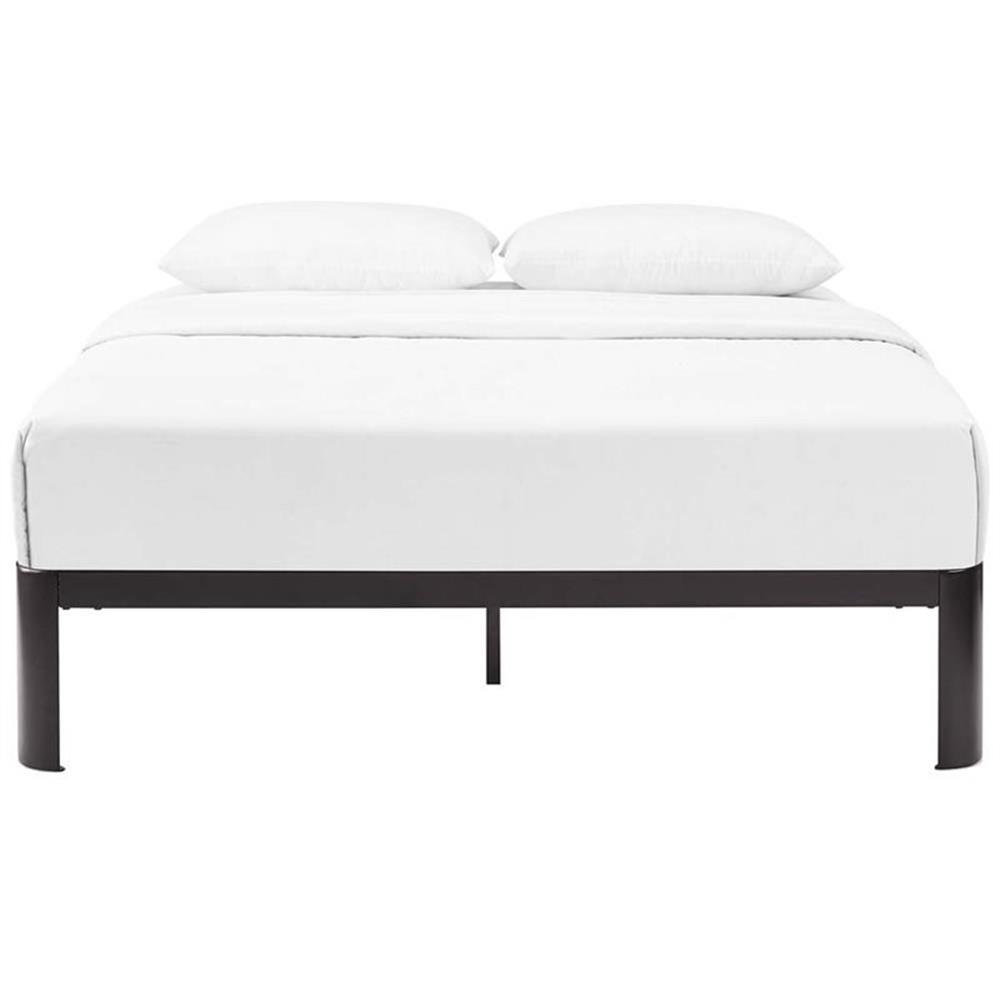 Modway Corinne Modern Sturdy Powder Coated Steel Full Bed Frame in Brown