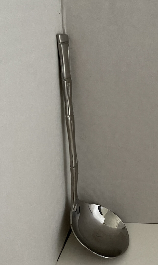 Estia Korea Stainless 3~Sections BAMBOO Sauce Gravy Ladle 6.25”
