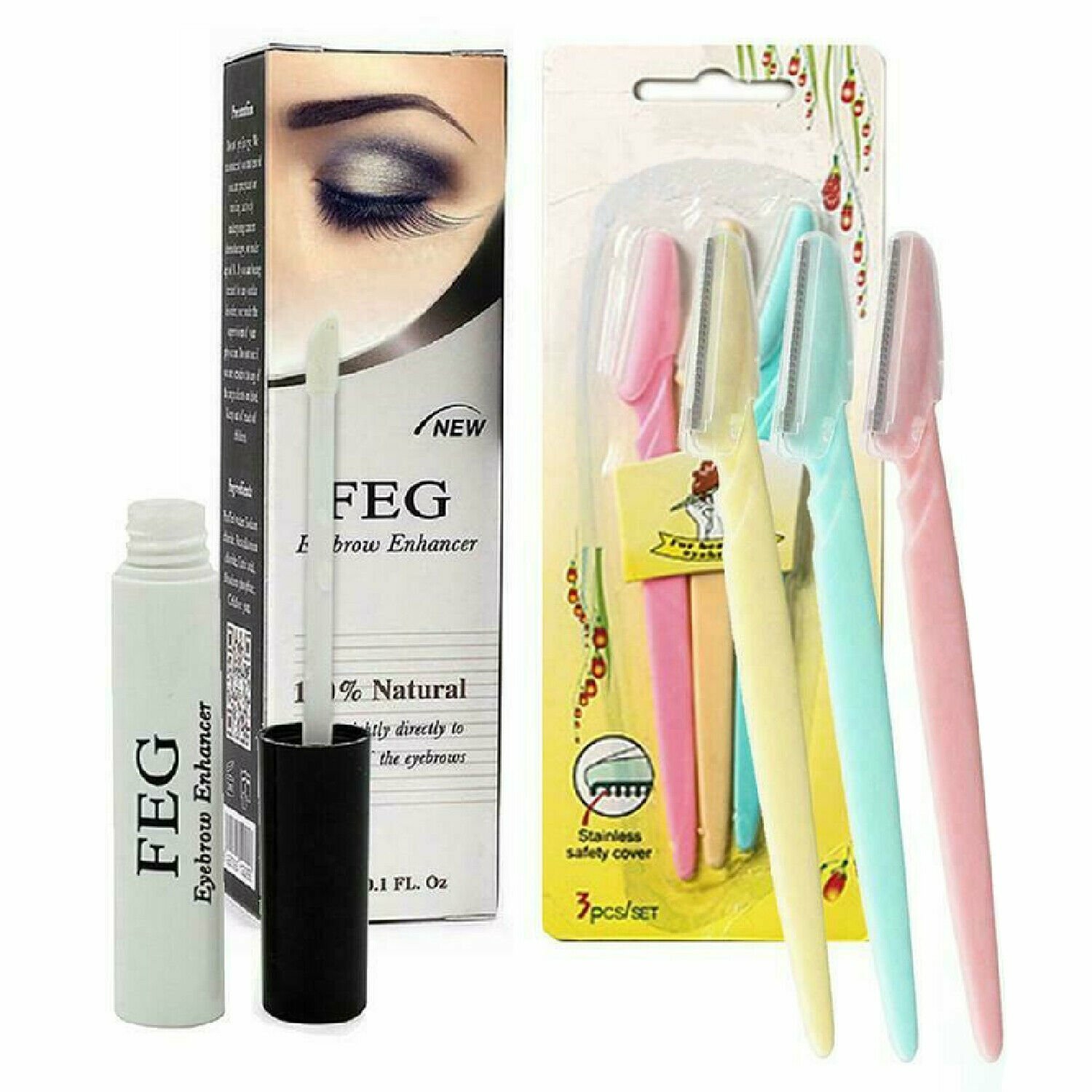 Exclusive Eyebrow Serum & Enhancer with Bonus Brow Razors (3 Pack)