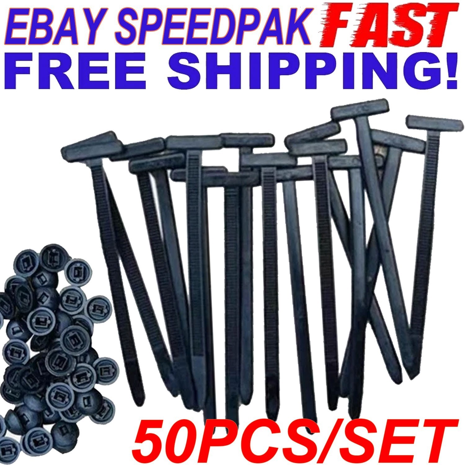 50Pcs Nylon Universal Cable Tie Buckle Plastic Zipper Clips for Cars Black Zip T
