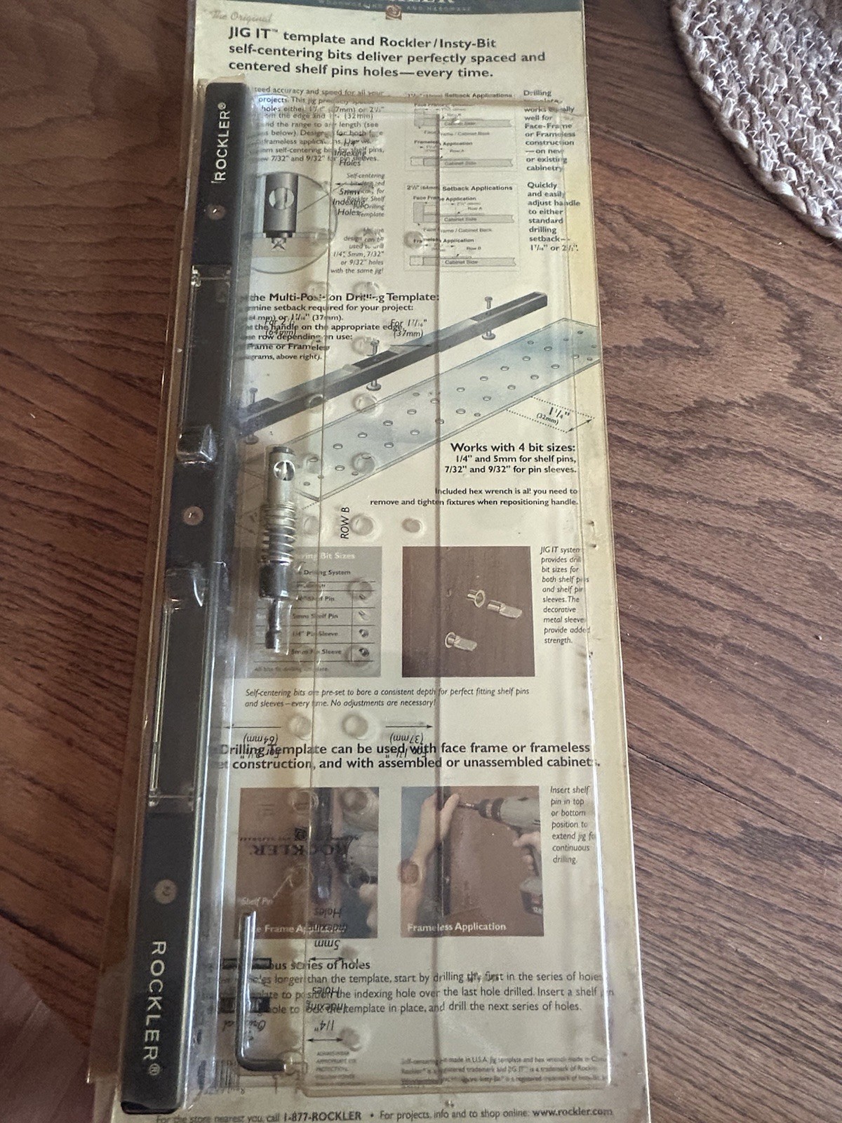 ROCKLER 5MM OR  1/4" SHELF PIN DRILLING TEMPLATE SET KIT CABINET JIG NEW