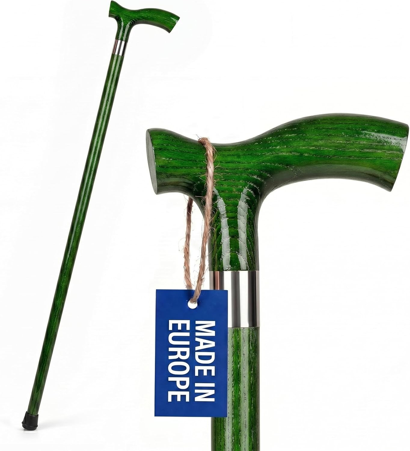 Dr. Watson - Handcrafted Wooden Walking Stick, Walking Cane with Fritz Handle