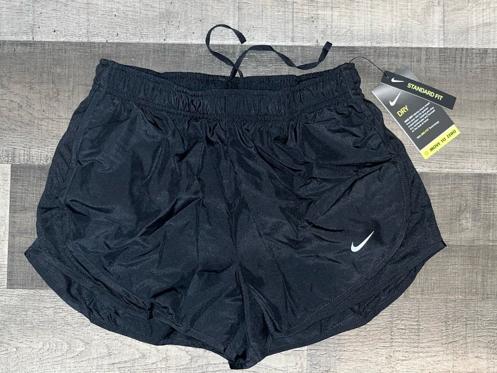 NIKE WOMENS TEMPO DRI-FIT 3” BRIEF LINED STANDARD FIT RUNNING SHORTS SM NWT BLK