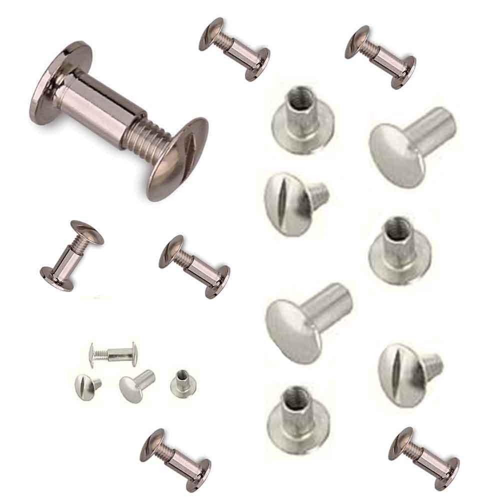 Horse Saddle Hardware 1/4" PACK 10 NP BP AL CHICAGO SCREWS POSTS BELT 40363C10
