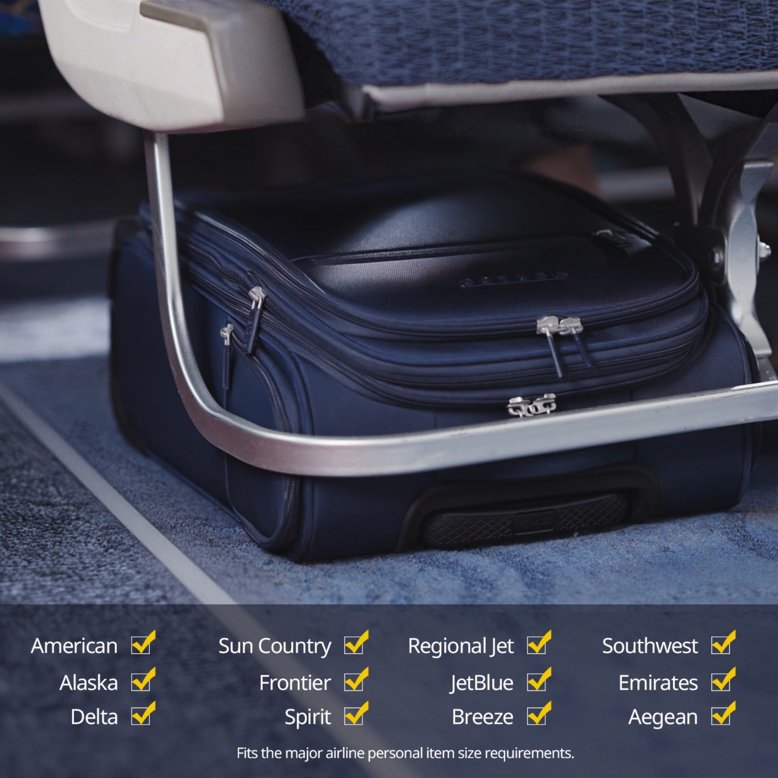 Verage 16 In Rolling Underseat Luggage with Wheels, Softside Expanable Suitcase