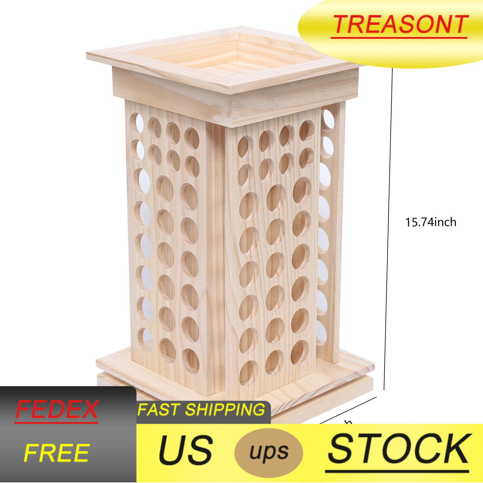 Wooden Rotating Essential Oil Bottle Holder Classification Display Stand Rack