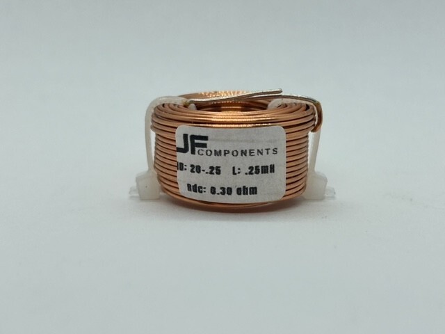JFcomponents 0.25mH audio inductor coil 20 gauge air core coil for crossovers 