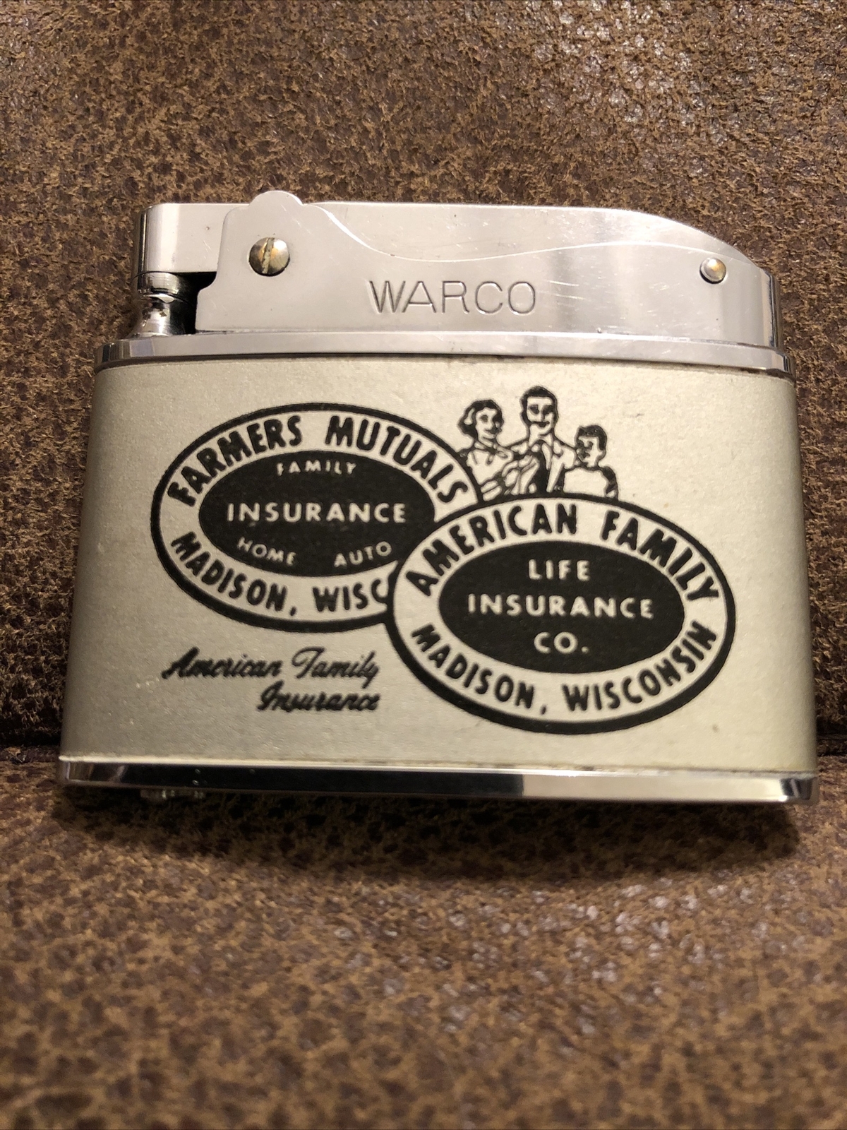 Vintage Advertising Lighter - Farmers Mutual / American Family MADISON Wisconsin