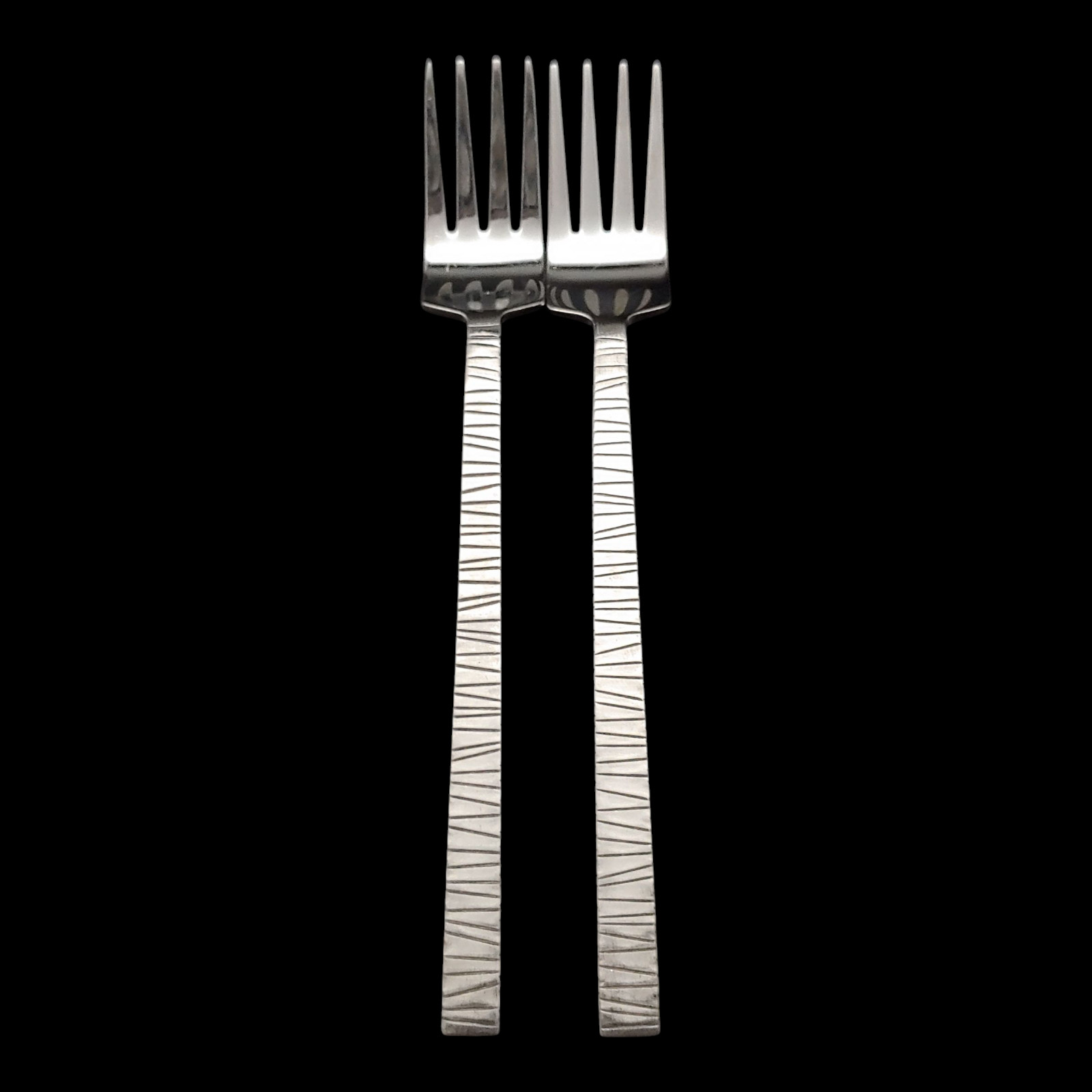2 Gourmet Settings Cypress Salad Forks - 6 7/8" Stainless Steel 18/8