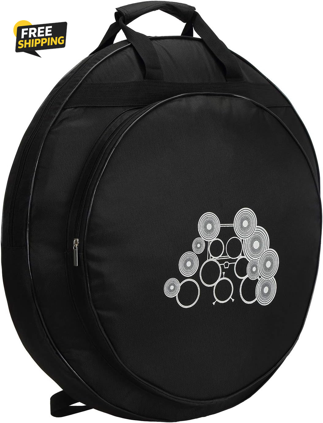 22in Cymbal Gig Bag Carry Handle Shoulder Straps Dust Proof Storage Case Black