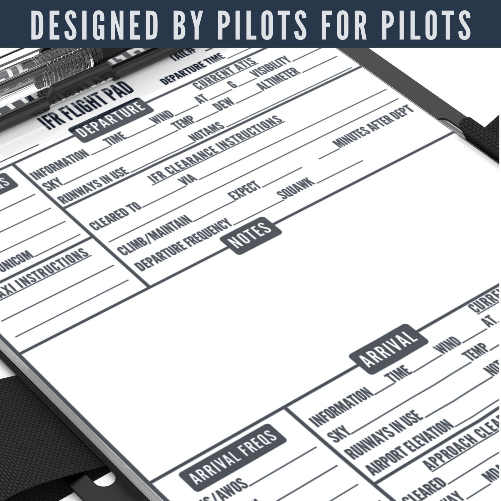 EntireFlight IFR Flight Notepad Instrument Pilot Cockpit Aviation Pad