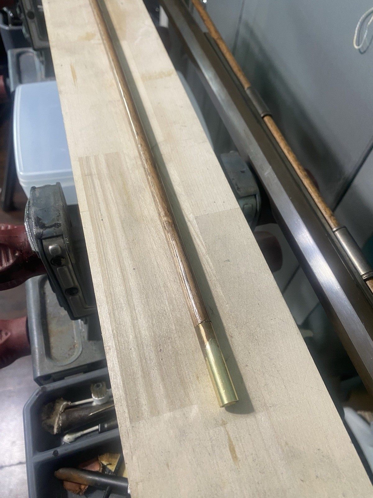 Hickory Ramrod 36” Long X 1/2” Diameter with Brass Tips.