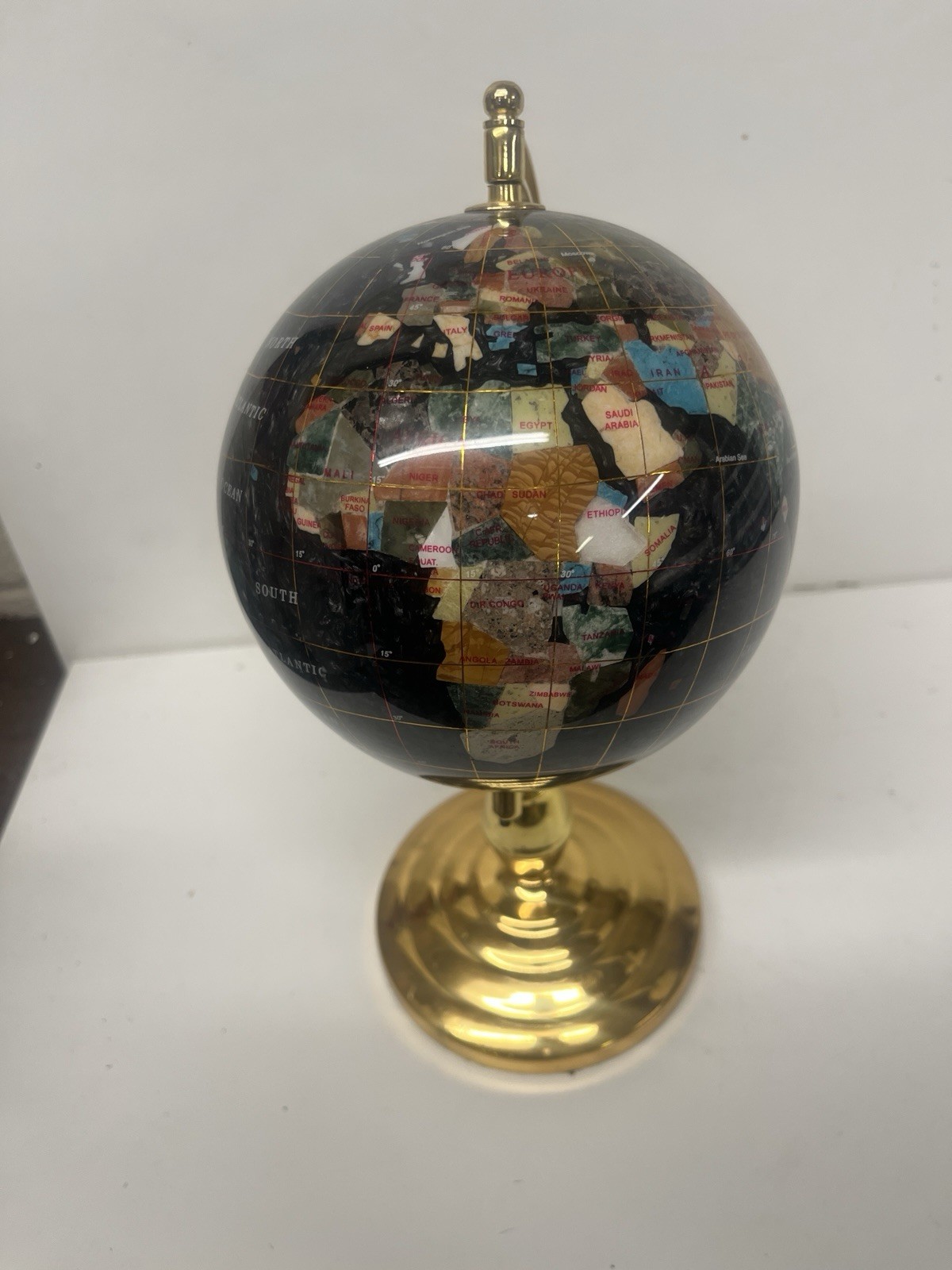 Mini Spinning Semi Precious Stones Globe