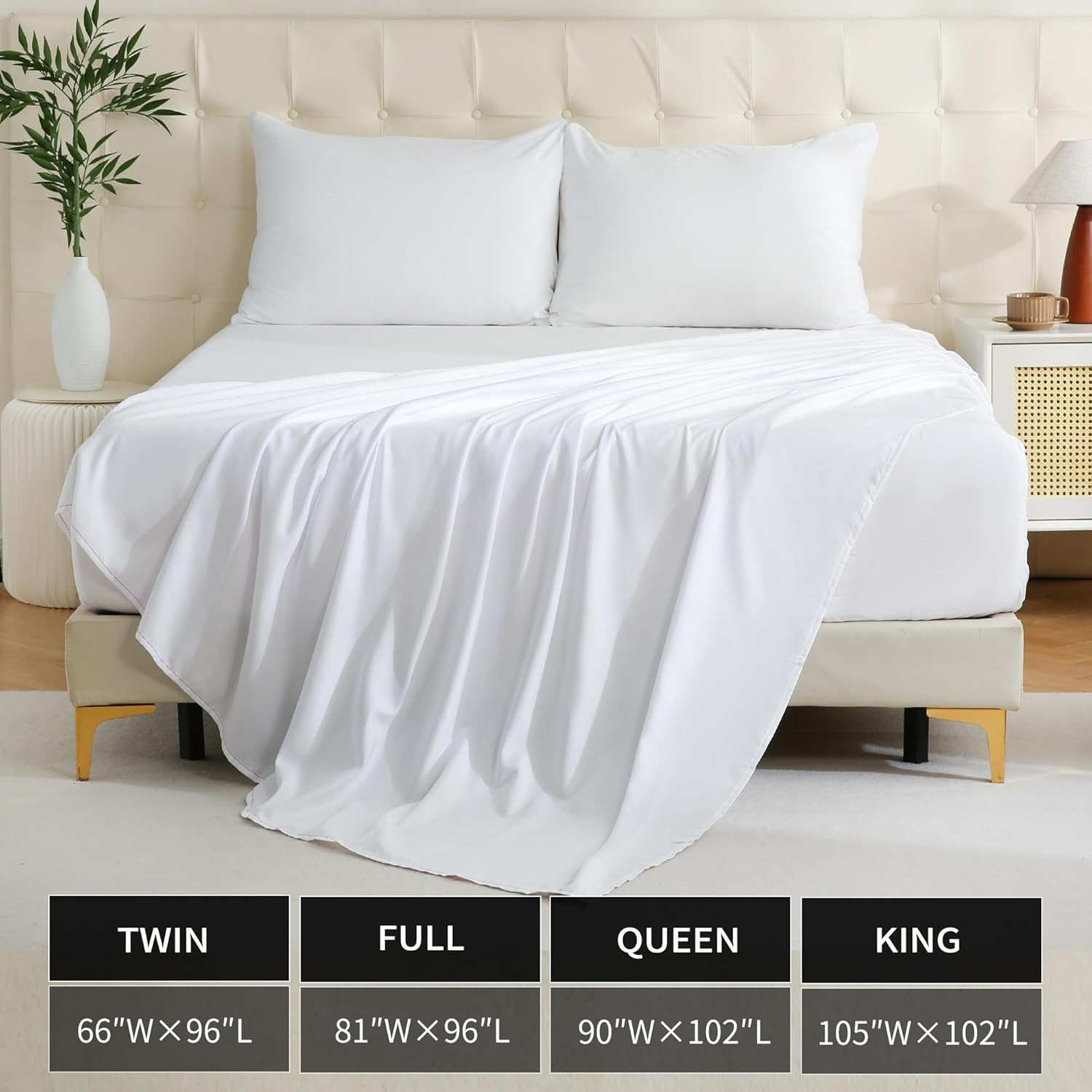 Bulk Full Flat Sheets Only, White 6 Pack Quick Sort Top Bed Sheet, Color-Coded H