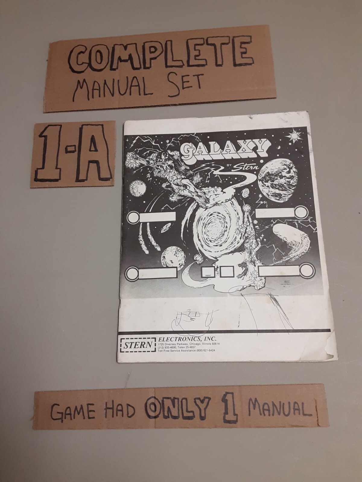 Original Arcade Manual: GALAXY - STERN - 1979 - FREE SHIPPING