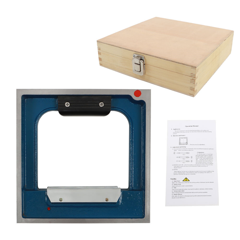 High Quality Precision Frame Spirit Level 8 x 8 Inch Sensitivity 0.0002 Inch New