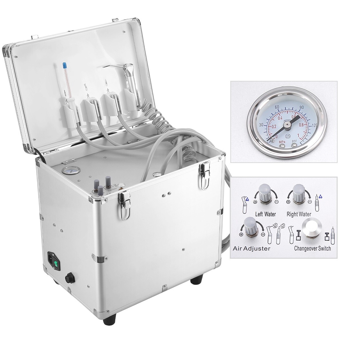 Handheld Dental Delivery Unit Enhanced Air Compressor Syringe Suction System