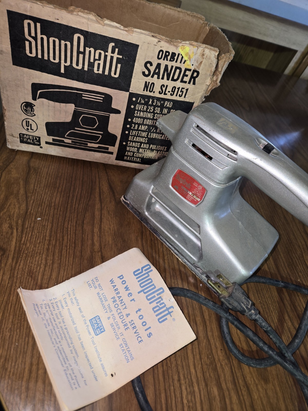 Vintage ShopCraft Orbital Sander Model 9151  W/ Box