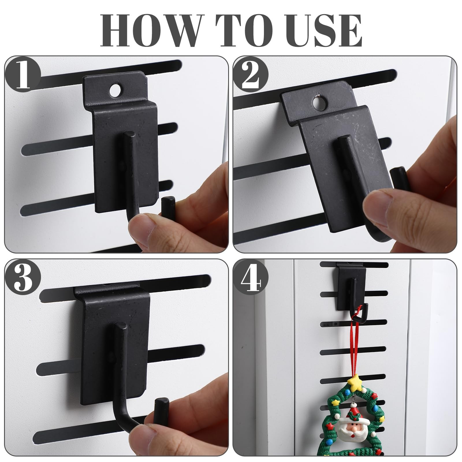 25 Pack J Shaped Slatwall Hooks Heavy Duty Accessories Display Panel 3.25 Inch