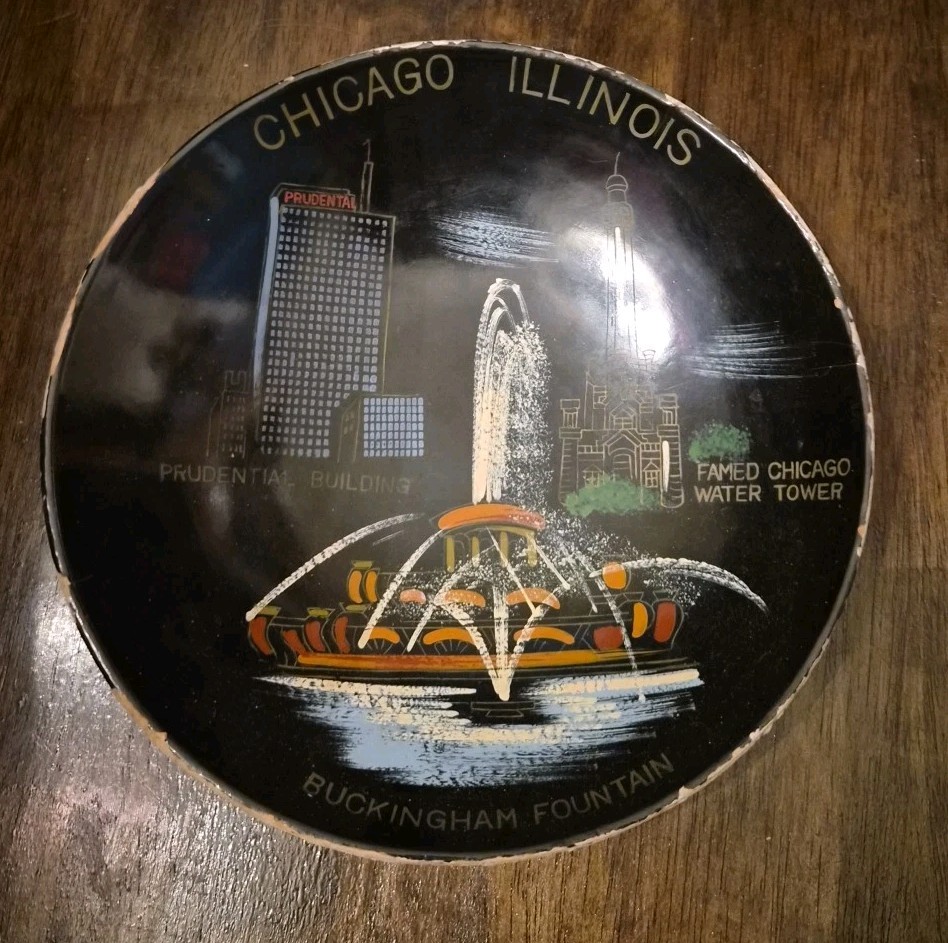 Vintage Pr. Chicago Illinois Prudential Building Old Water Tower Souvenir Bowl