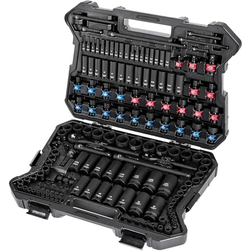 STARWORK 153 Piece 1/4 3/8 1/2 Drive Master Impact Socket Set