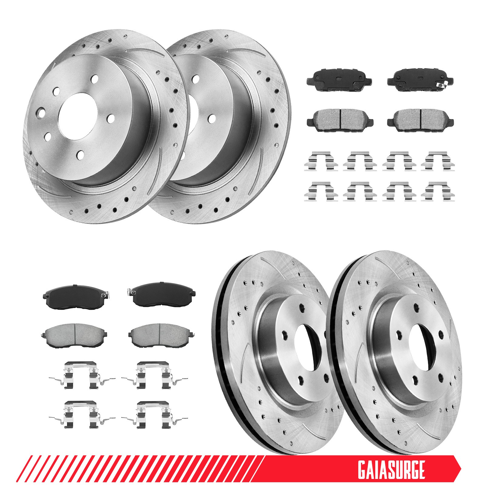 11.6" Front 11.5 "Rear Drilled Rotors Brake Pads for 2007 - 2013 Nissan Altima