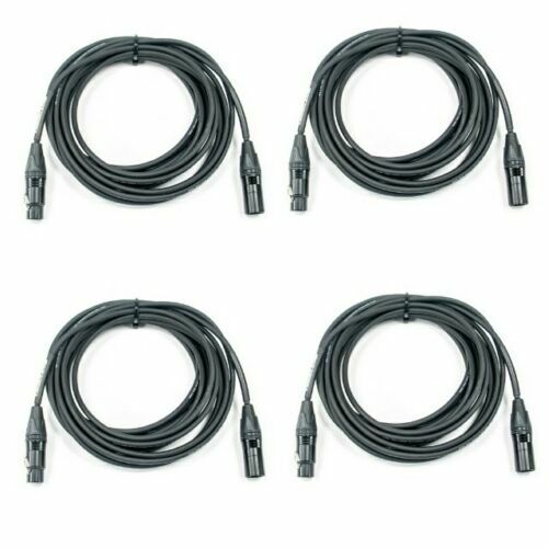 4 pk DMX Cables 3-Pin 25 ft Quality Hand Built w/ Neutrik Connectors