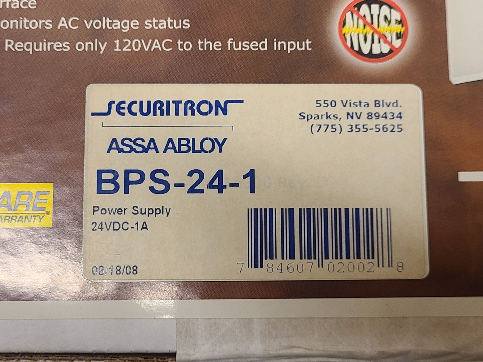 Securitron Assa Abloy BPS-24-1 BPS 1 AMP Power Supply